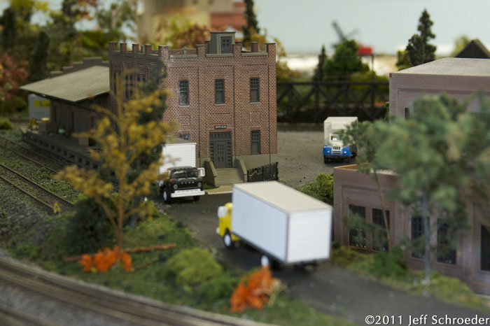 Trucks picking up loads